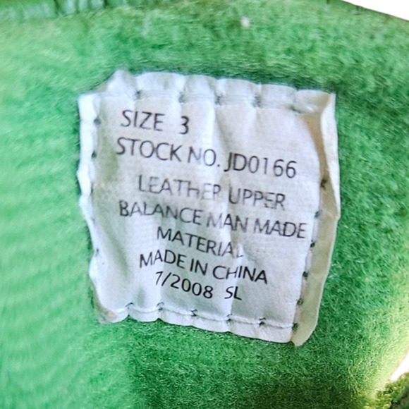 John Deere Upper Leather Green Brown Baby Booties Size 3 - Picture 9 of 9